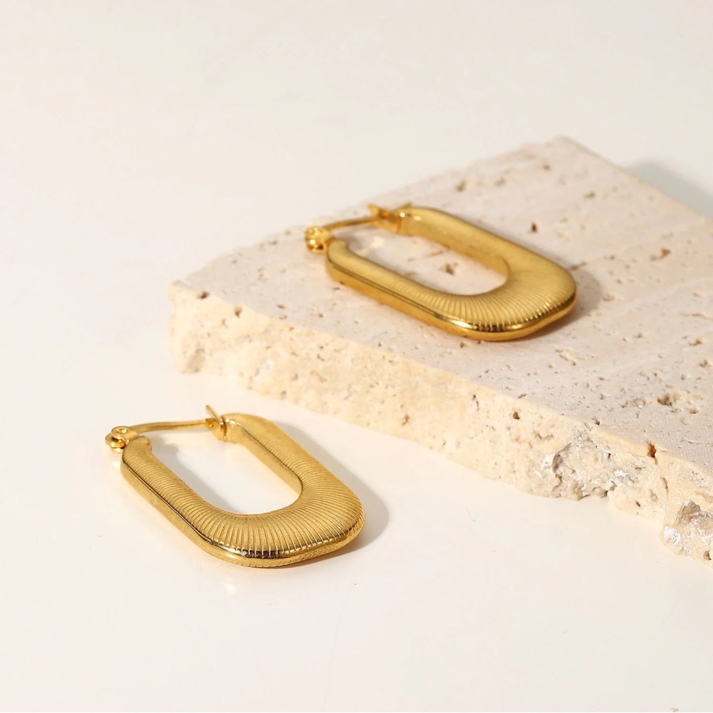 Tulum Gold Hoops - Picture 3 of 3